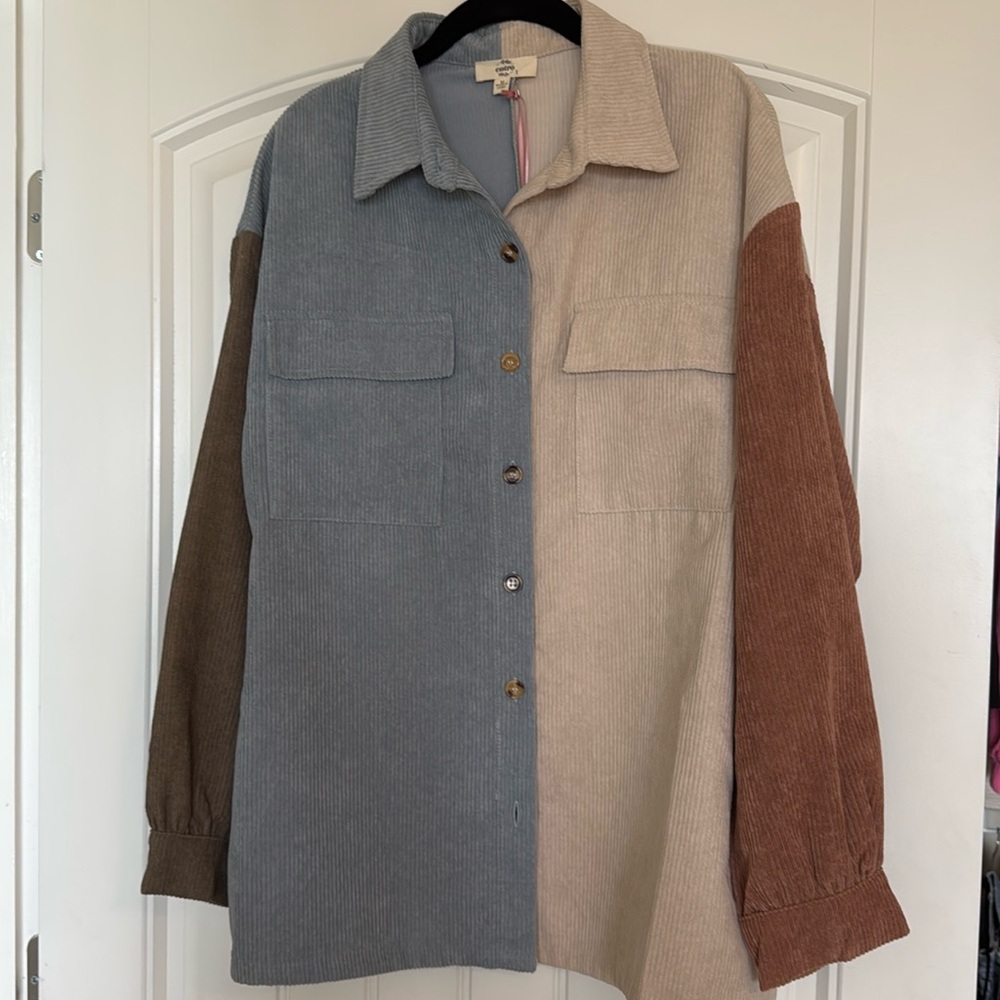 Entro Colorblock Corduroy Jacket